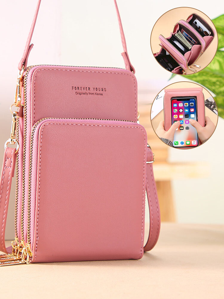 2 Straps Muti-Carry Multi-layers Touch Screen Muti-card slots 6.8 Inch Phone Bag