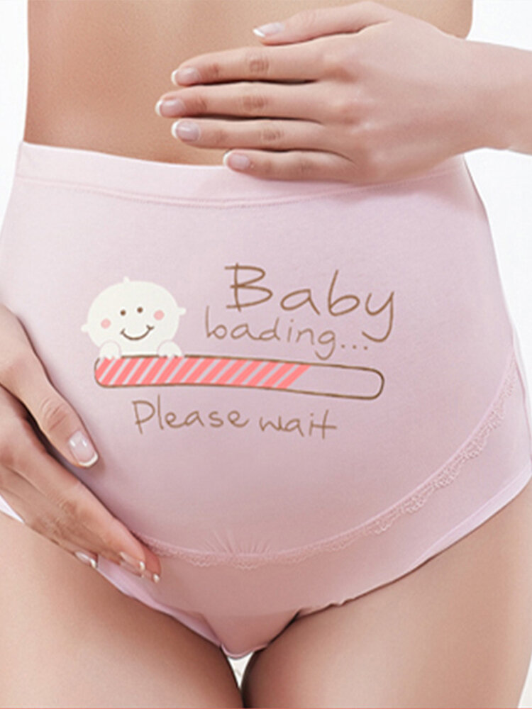 Maternity Adjustable Cotton High Waist Care Abdomen Cartoon Panties