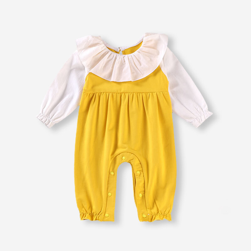 Baby Ruffled Collar Long Sleeves Casual Rompers For 3-18M