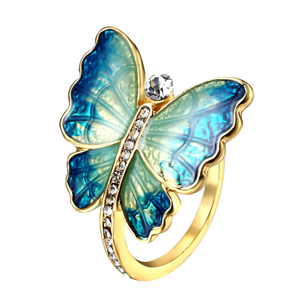 Enamel Butterfly Rings
