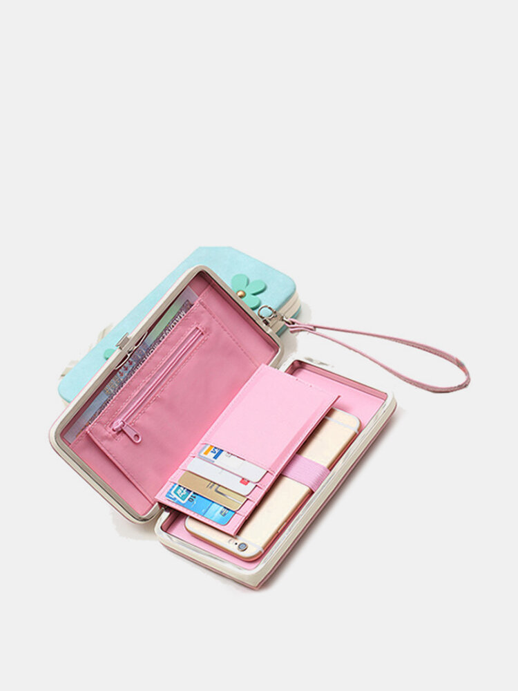 女性ユニバーサル5.5インチ電話バッグ財布PU電話ケース