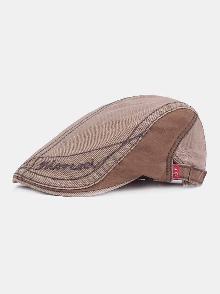 

Men Embroidery Patchwork Color Casual Fashion Sunvisor Flat Hat Forward Hat Beret Hat, Khaki;gray;black;coffee