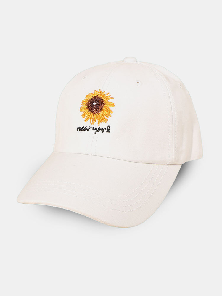 Unisex Cotton Solid Color Letters Daisy Embroidery Fashion Baseball Caps
