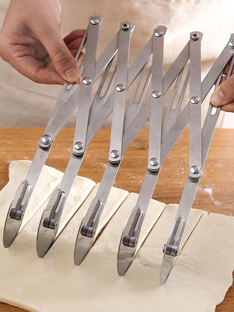 

3/5 Wheels Cutter Dough Divider Side Pasta Knife Flexible Roller Pizza Pastry Peeler Stainless Steel Bakeware Tools