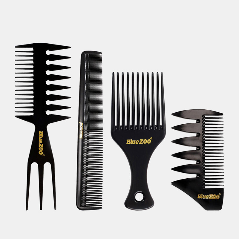 4PCS Hair Comb Set Heat-resistant Amber Hairdressing Comb Large Comb For Men Hair Styling Tool Set