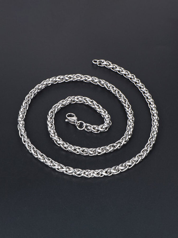 Trendy Simple Snake Bone Chain Shape Titanium Steel Necklace