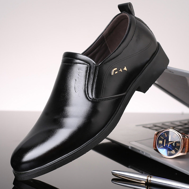 Large Size Men Leather Slip Resistant Business Formal Dress Shoes 