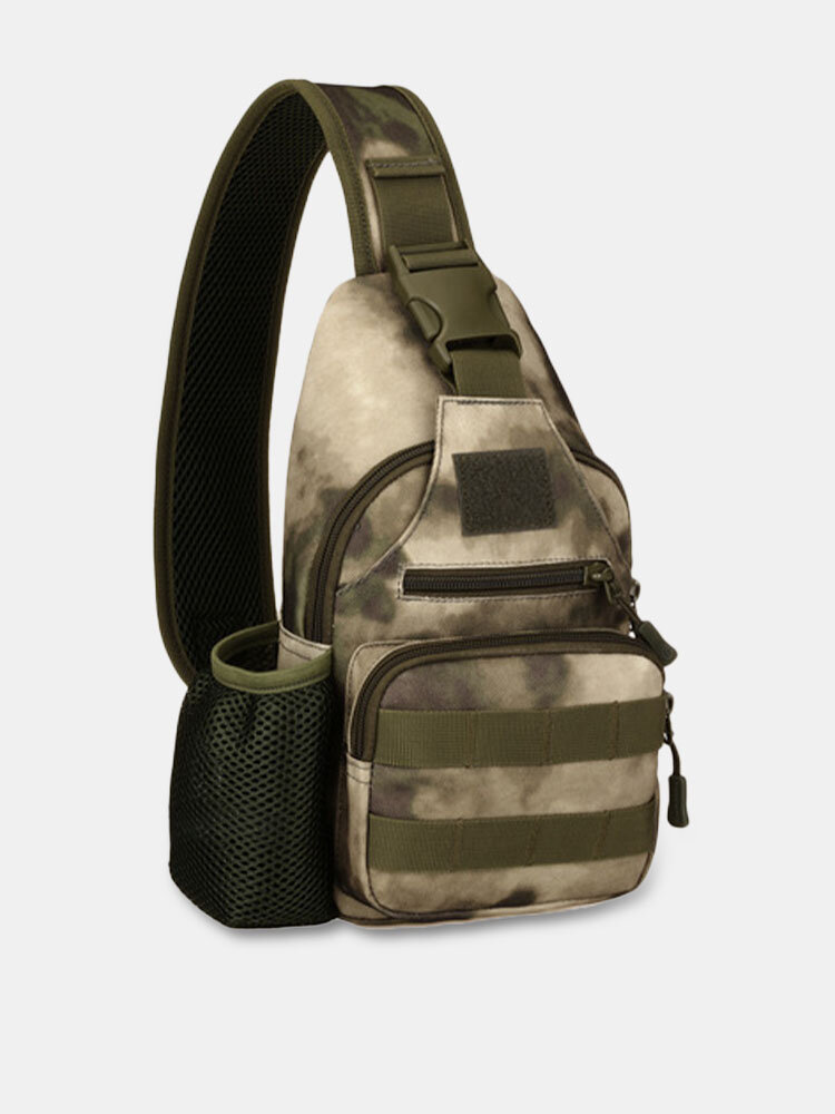 Men's Polyester Camouflage USB Charging  Chest Bag Kettle Cover Cycling Sports Chest Bag Single Shoulder Backpack Leisure Bag
