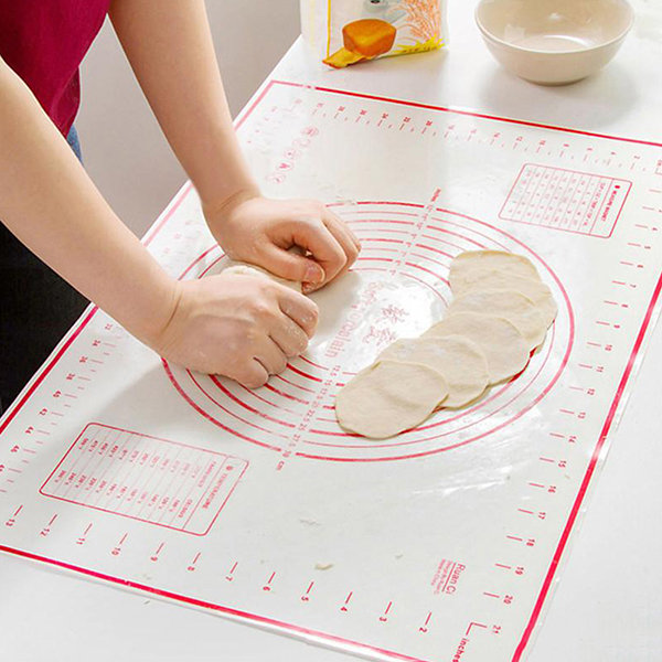 

Kitchen Silicon Fiberglass Rolling Dough Sheet Cake Pastry Cake Oven Pad Mat Pasta Cooking Tools, Red;black