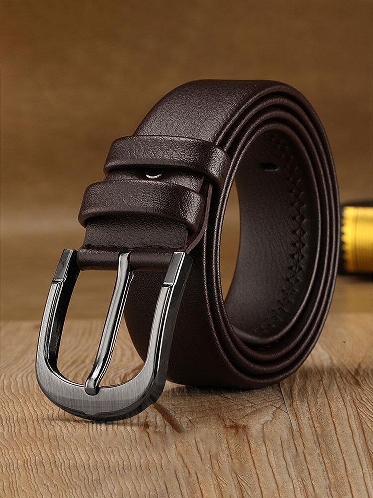 JASSY 120cm Men's Business Casual Faux Leather PU Pin Buckle Belt