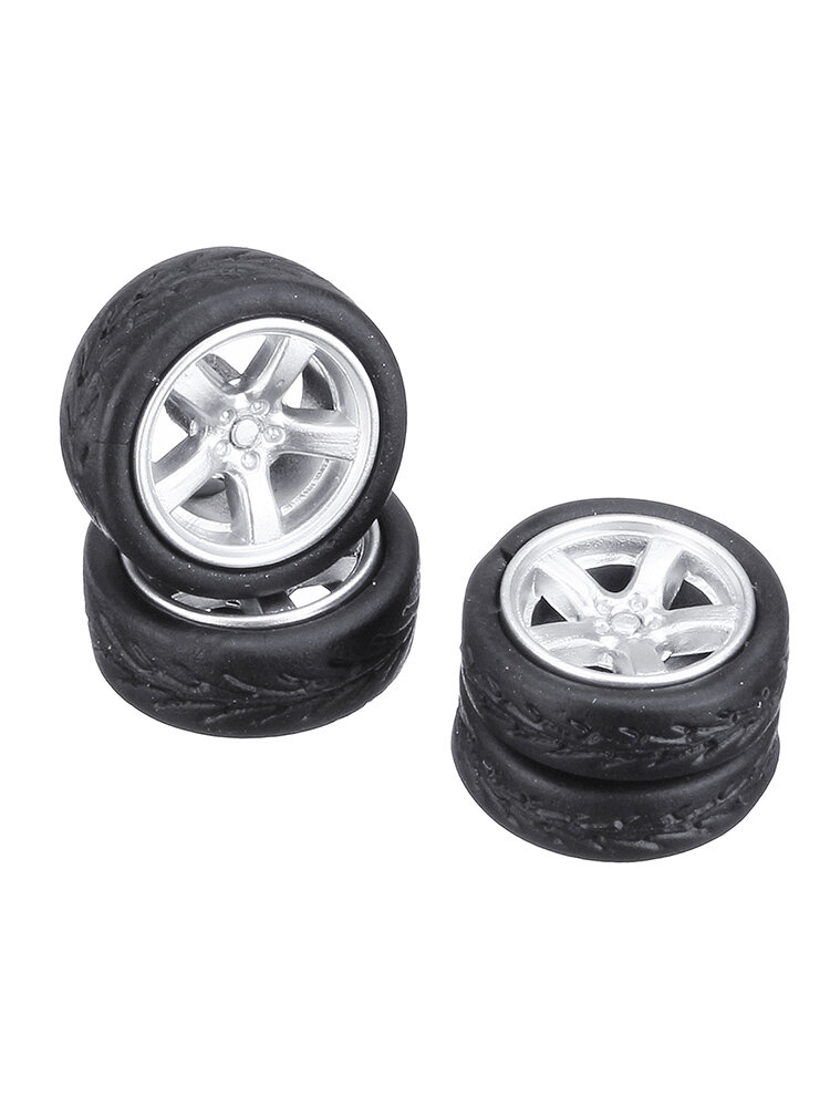 Комплект колес из 4 легкосплавных дисков, колесные диски и оси, модель Авто для модифицированного автомобиля 1/64 