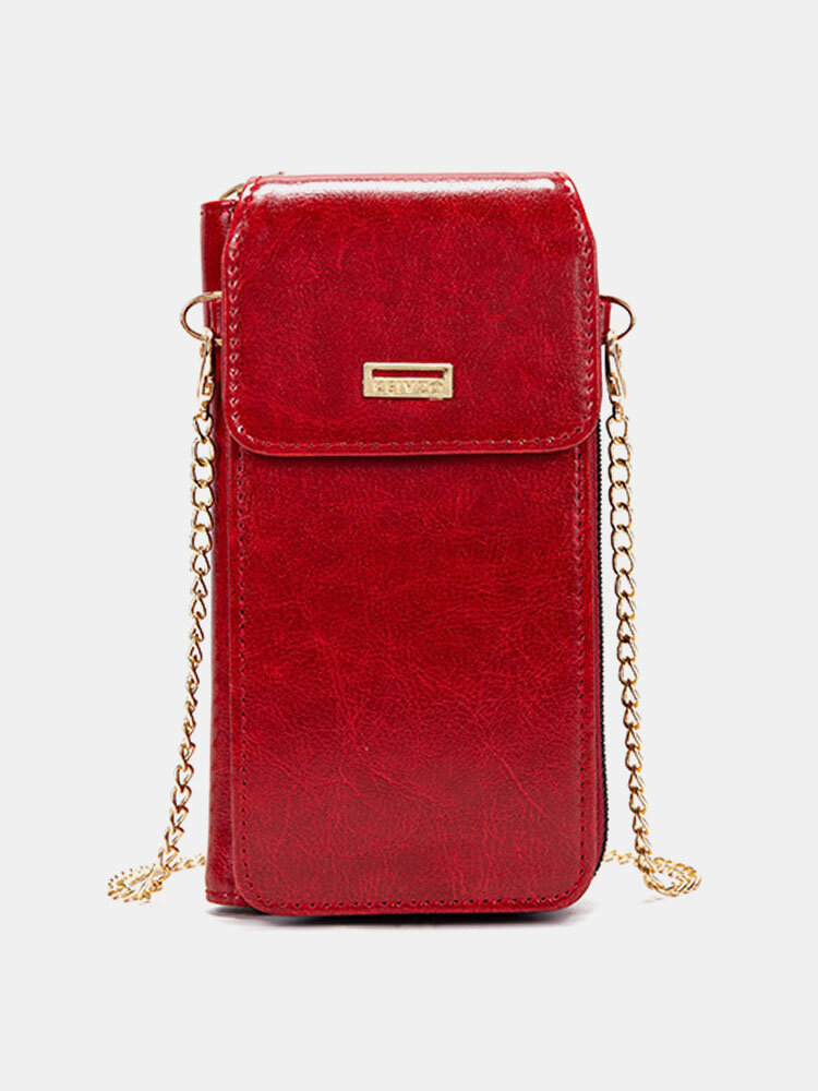 Women Faux Leather Fashion Multifunction Multi-Slots Crossbody Bag Brief Phone Bag