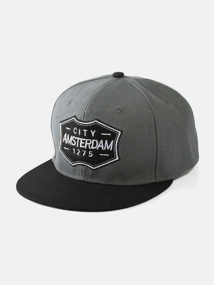 Unisex Cotton Embroidery Logo Letter Hip-hop Style Flat Brim Baseball Hat Snapback Hat