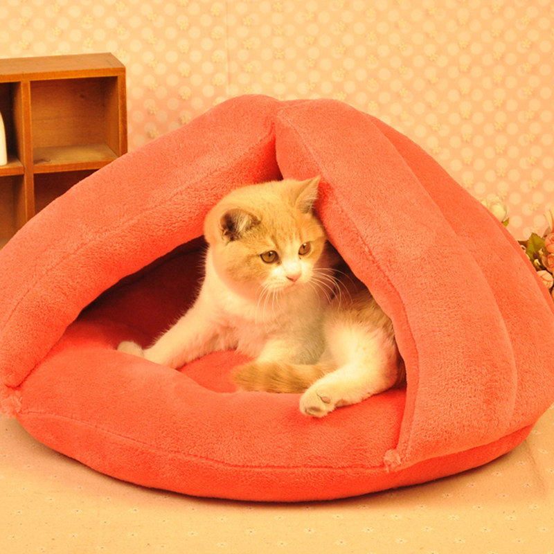 

Cat Dog House Puppy Sleeping Bed Cushion Mat Pad Cave Pet Igloo Soft Kitten Nest Home, Blue
