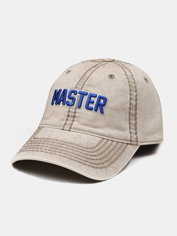 Unisex Washed Cotton Three-dimensional Letters Embroidery Sewing Thread Soft-top Fashion Baseball Cap