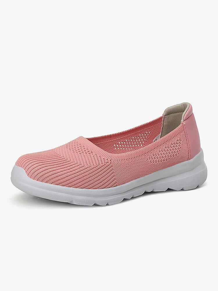 Women Breathable Slip On Solid Color Athletics Outdoor Casual Shoes