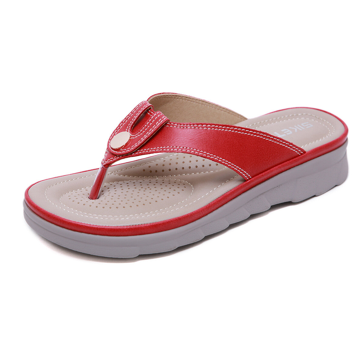 Large Size Clip Toe Stitching Flip Flops Beach Flat Casual Sandals