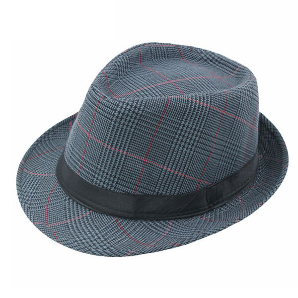 

Mens Vintage British Style Gentleman Panama Fedora Hat Outdoor Sunshade Jazz Caps, Khaki;black;white;coffee;grey;white&red