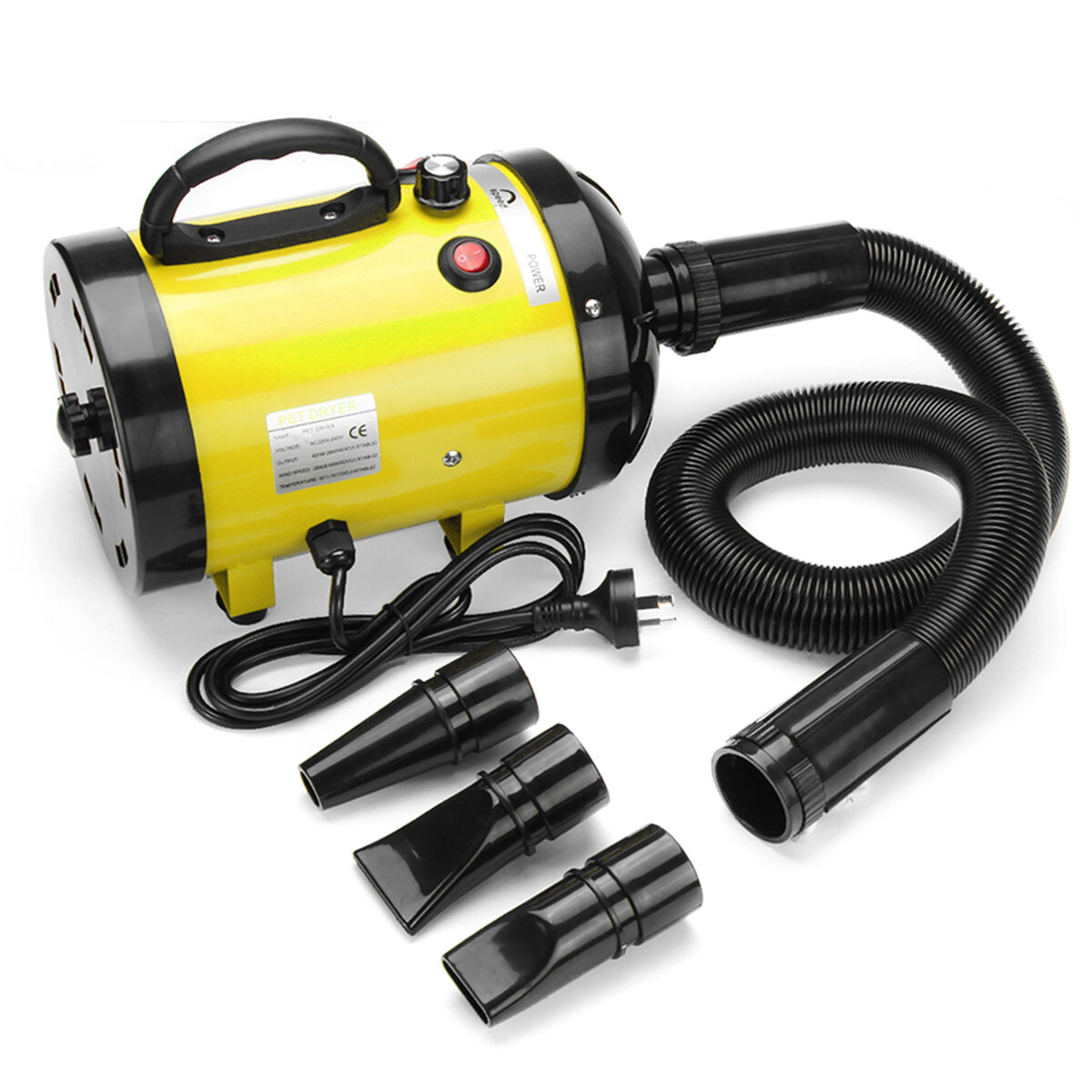 

2800W Pet Fur Dryer Grooming Blower Dog Cat Hairdryer Blaster Heater Low Noise AU Plug, Purple;blue;yellow