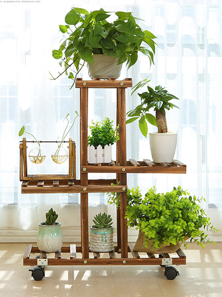 Bamboo Wooden Plant Stand Garden Planter Flower Pots Stand Shelf Indoor Outdoor