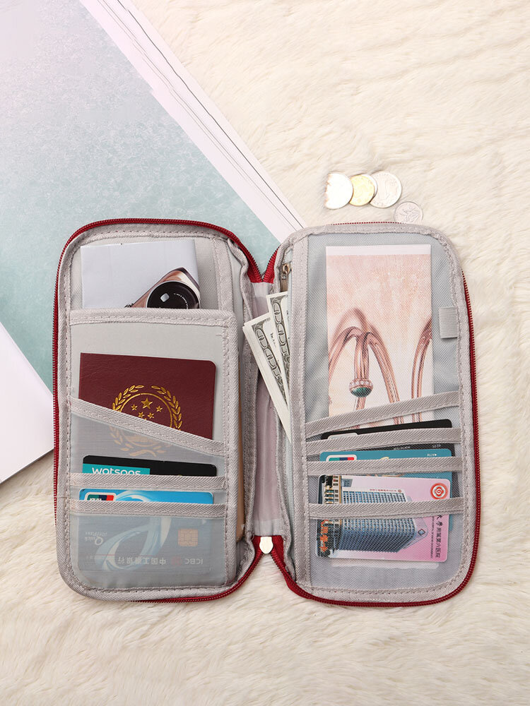 Women Oxford Passport Bag Portable  Boarding Bag Clutches Bag