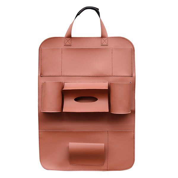Pu Leather Car Seat Storage Bag 5 Colors Travel Solid Hang Bag 