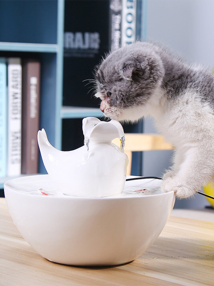 Cat Ceramic Water Dispenser Automatic Circulation Live Water Pet Intelligent Water Feeding Artifact Cat Supplies