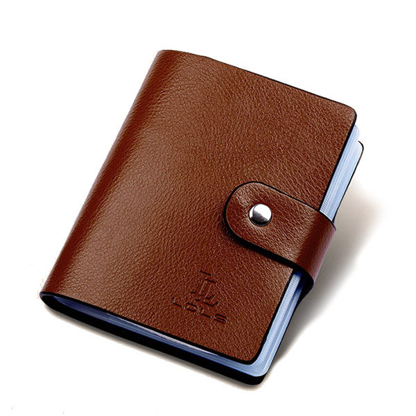 Unisex Genuine Leather Fashion 60 Card Slots Large Capacity Card Holder