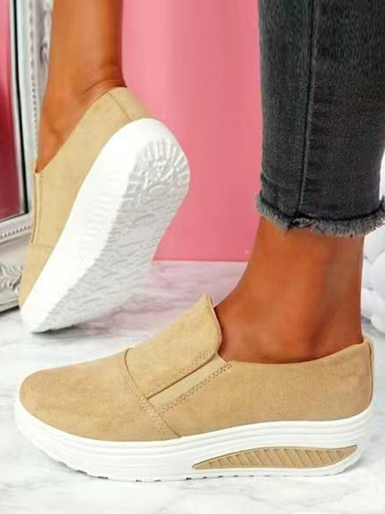 Womens Suede Shake Shoes Casual Sneakers Thick Sole Platform Leisure Breathable 