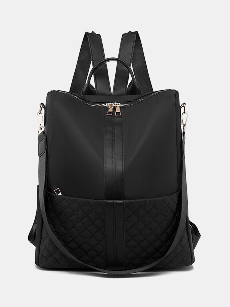 Casual Soild Strap Design Large Capacity 14 Inch Laptop Handbag Backpack