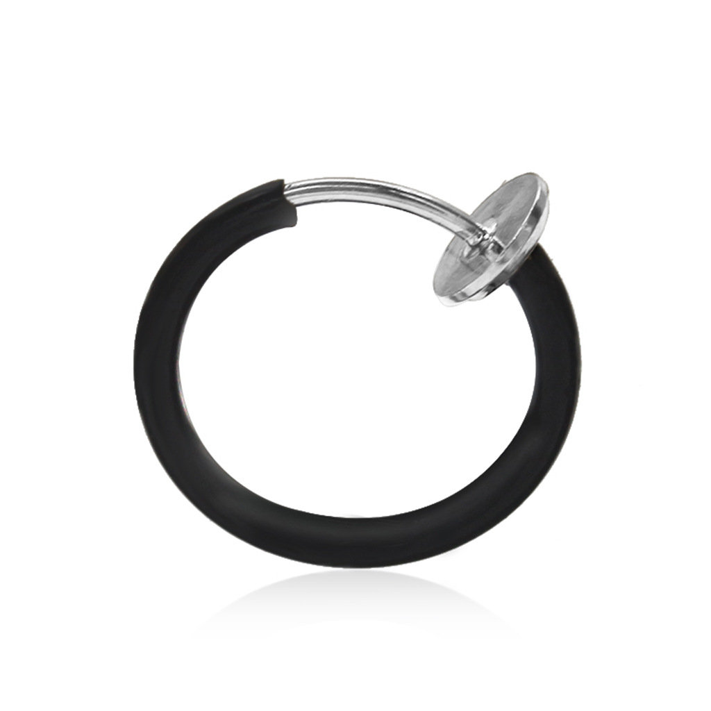 

Punk Ear Clip Simple Nose Rings Lip Nail Multipurpose Jewelry Gift for Women Men, Silver;white;black