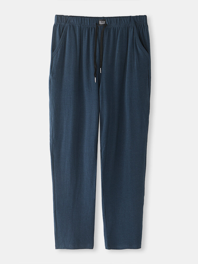 

Mens Solid Color Modal Cozy Loungewear Pants Drawstring Pajama Bottoms, Black;gray;blue;dark gray