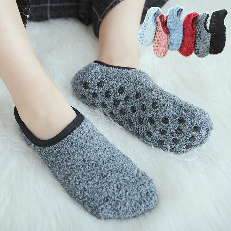 Women Thick Warm Floor Socks Home Non-slip Bottom Socks Breathable Soft ...