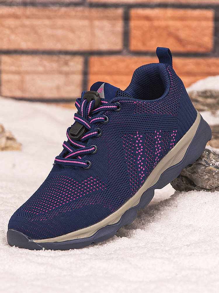 

Large Size Drawstring Breathable Soft Comfy Women's Walking Shoes, Blue;purplish red;light grey;black-purple