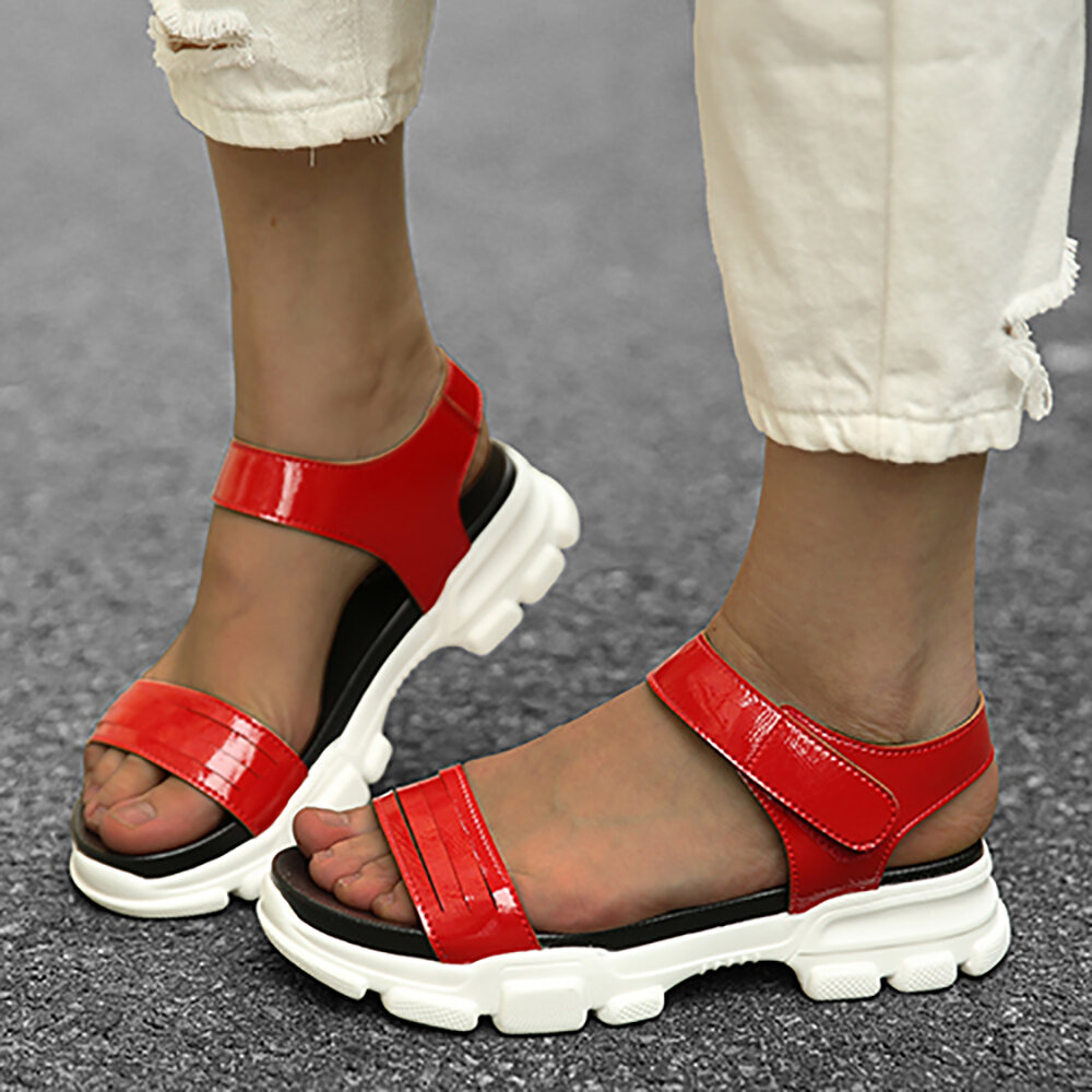 LOSTISY Women Comfy Slip Resistant Hook Loop Casual Sports Sandals