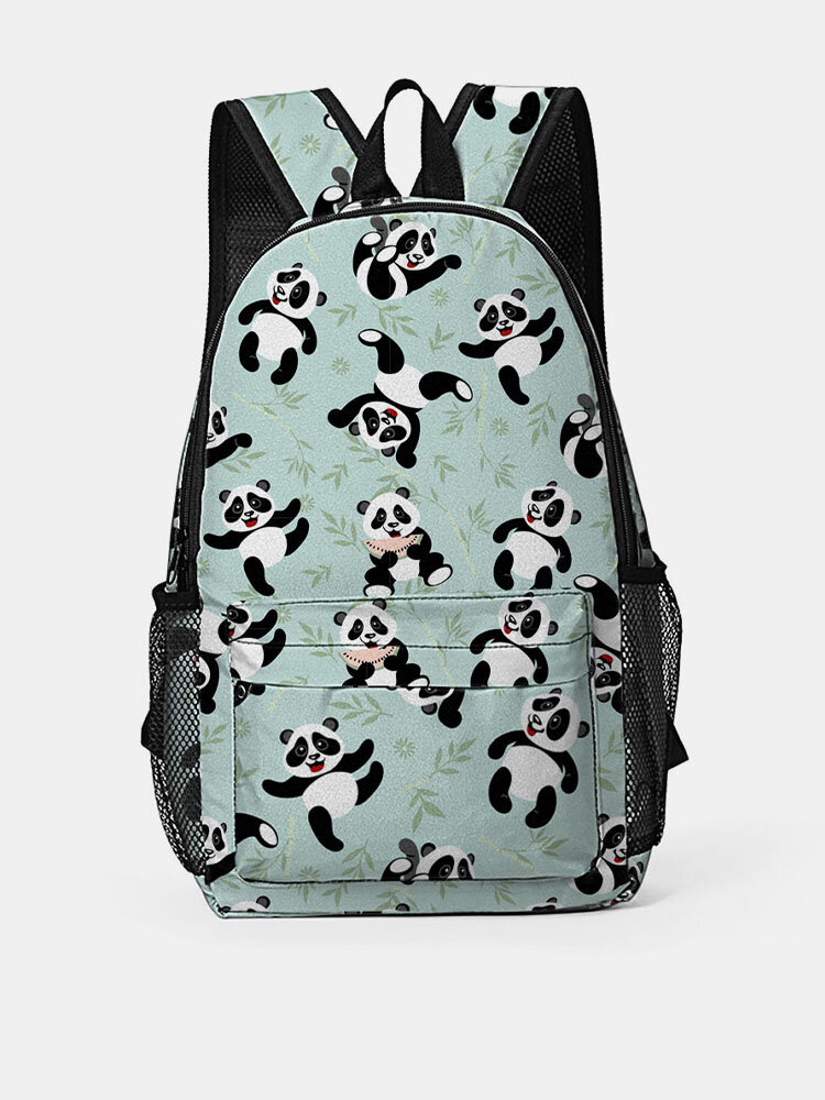 Women Winter Olympics Beijing 2022 Nylon Panda Casual Large Capacity Backpack