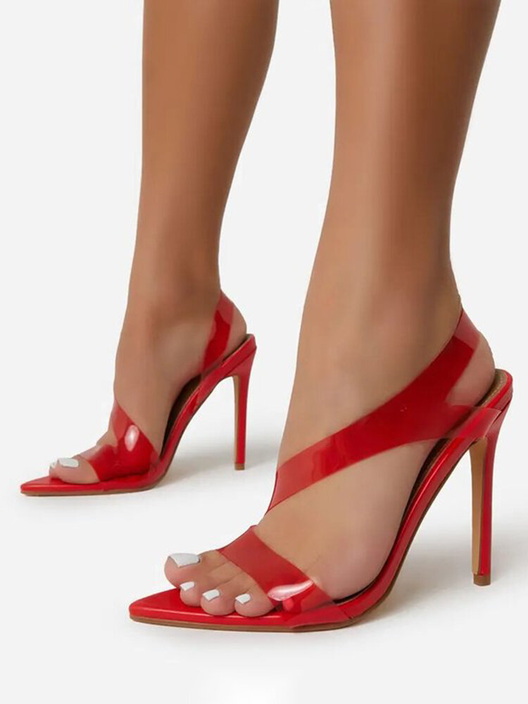 Plus Size Fashion Sexy Clear Heeled Sandals For Women