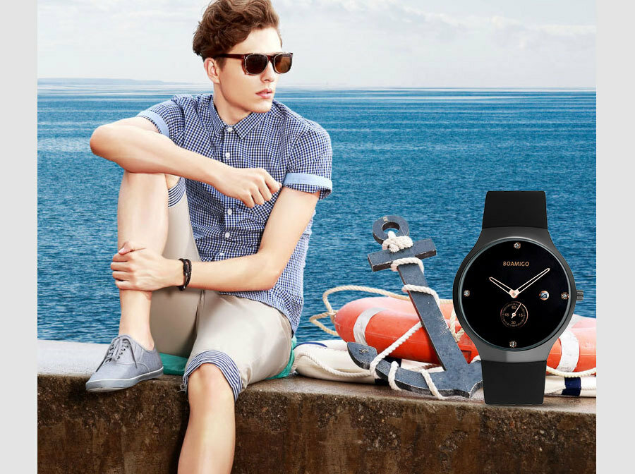 Business Ultra Thin Date Display Men Wrist Watch Fashionable Quartz Unisex Watches