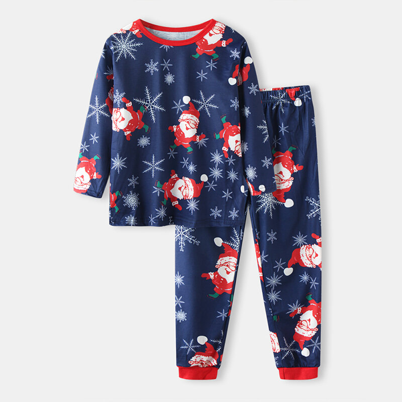 

Kid's Santa Claus Christmas Print Casual Pajama Set For 2-11Y, As picture