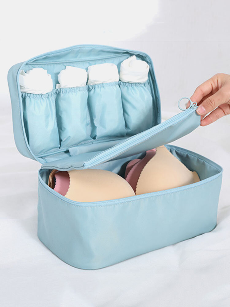 1PC Double-layers Waterproof Bra Underwear Travel Business Zipper Dry Wet Detachable Separation Organizer Storage Bag