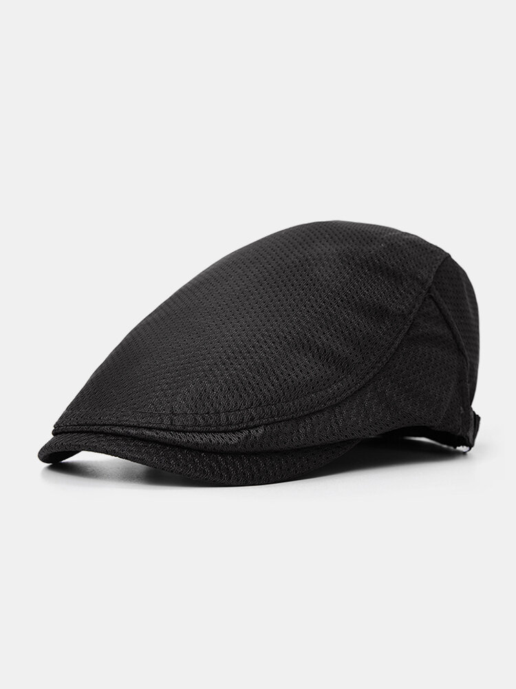 Men Women Retro Breathable Polyester Beret Hat Adjustable Casual Wild Forward Hat