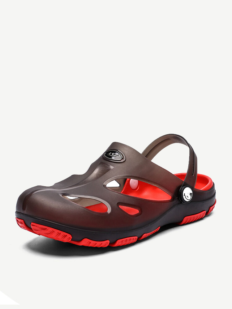 Men Hole Slip On Round Toe Light Weight Beach Water Shoes