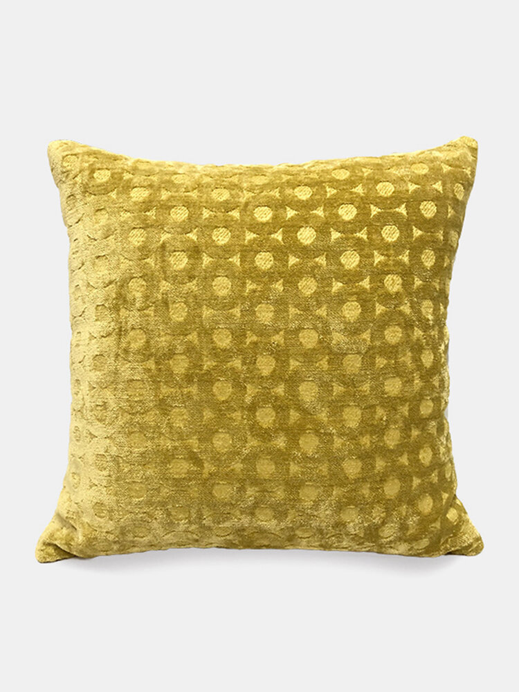 

Solid Color Chenille Geometric Jacquard Circle Sofa Pillow Office Nap Pillow Bedroom Car Cushion Cover, Pink;yellow;blue;beige