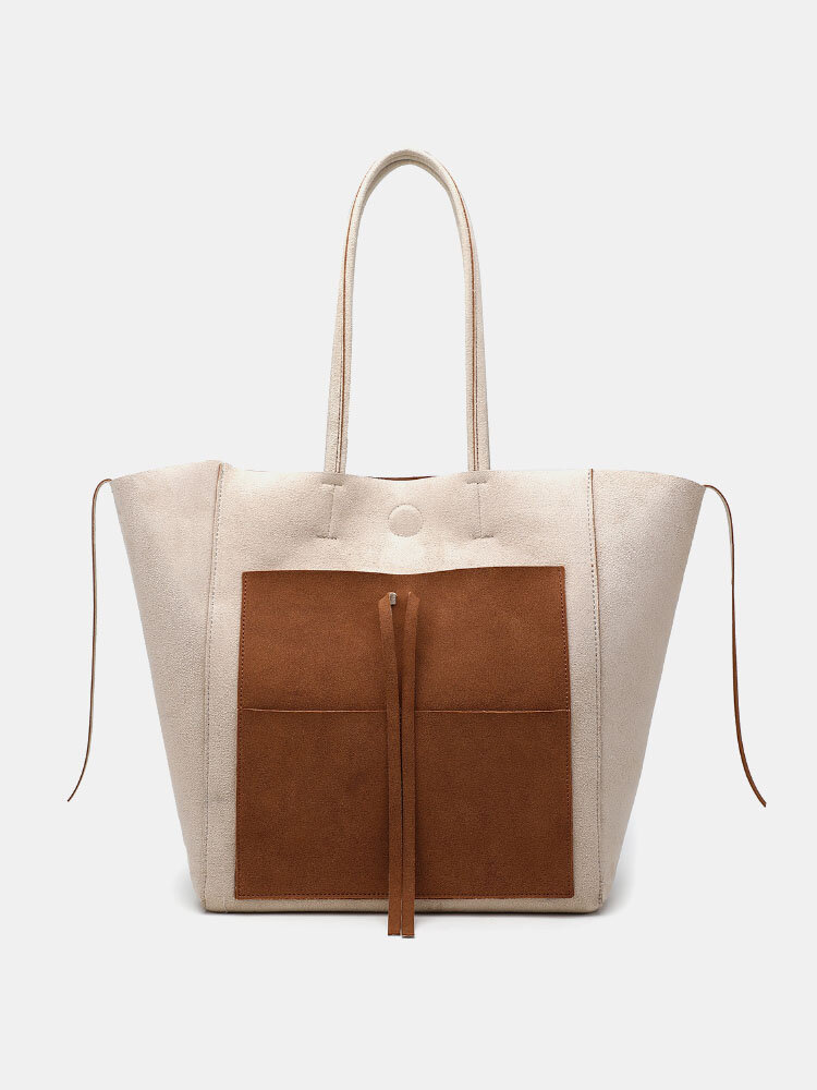 حقيبة يد نسائية كلاسيكية من الجلد الصناعي سعة اللون متطابقة مع حقيبة يد مزدوجة الجانب