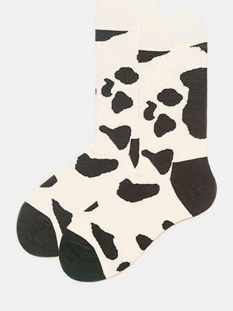 Couple Models Cow Texture Cotton Socks Japanese And Korean Style Cute Cotton Socks For Men And Women