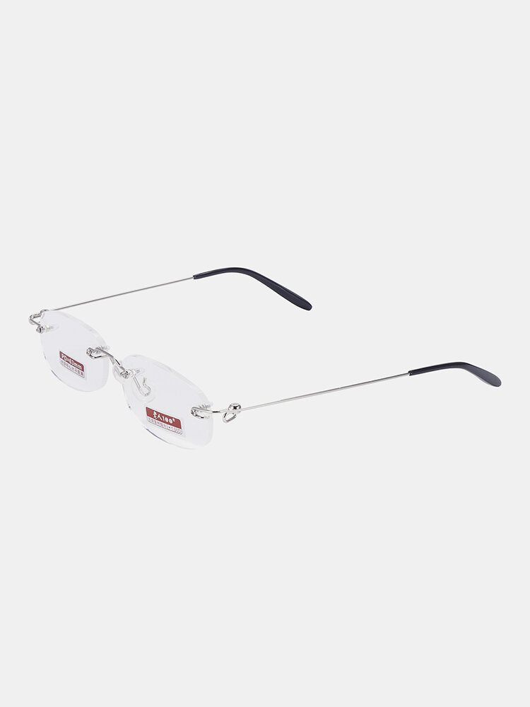 1Pair Resin Metal Frameless Glasses Ultra-light Reading Glasses For Men Women
