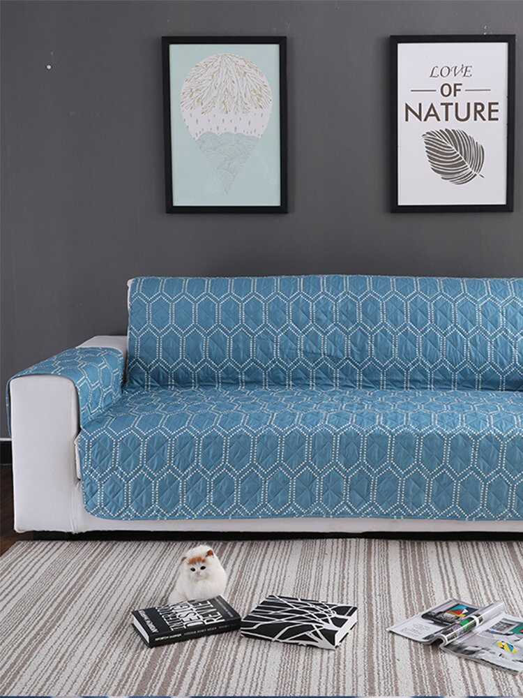 Blue Flower Pattern Anti-scratch Pet Sofa Furniture Protector Mat Waterproof Dog Cat Sofa Mat