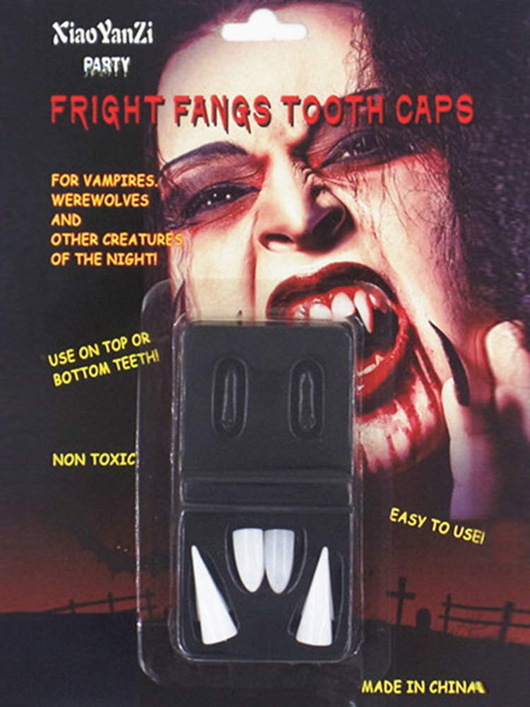 4 Pcs Halloween Masquerade Demon Vampire Plastic Fangs Dentures