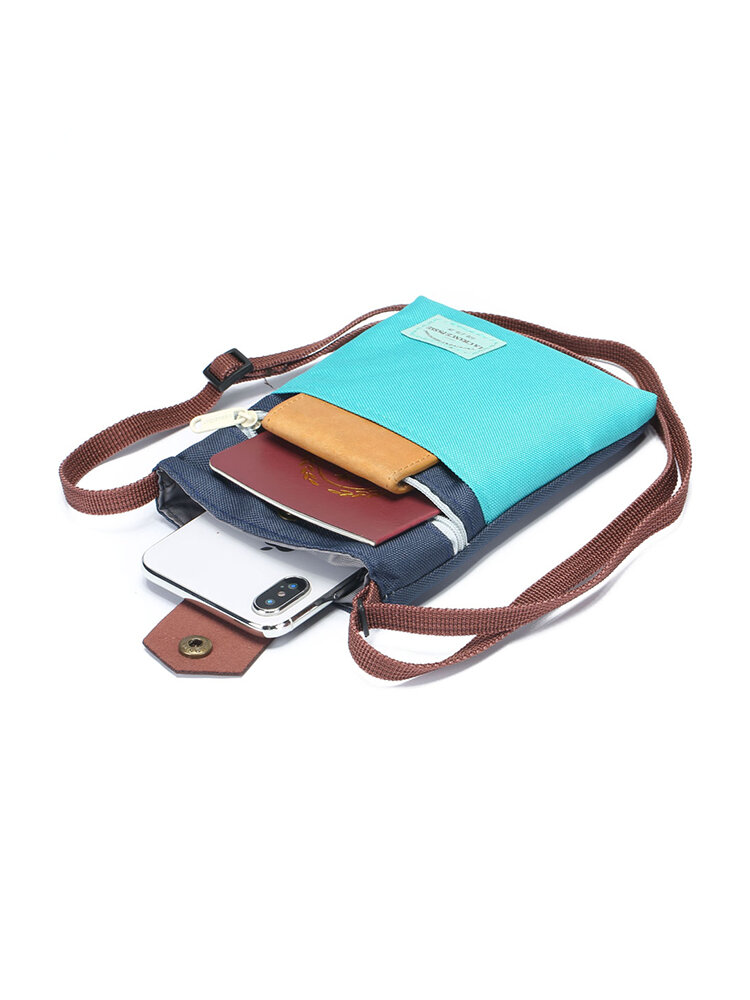 

Travel Portable Crossbody Passport Bag Smartphone Camera Bag, Orange+grey;dark blue+light blue