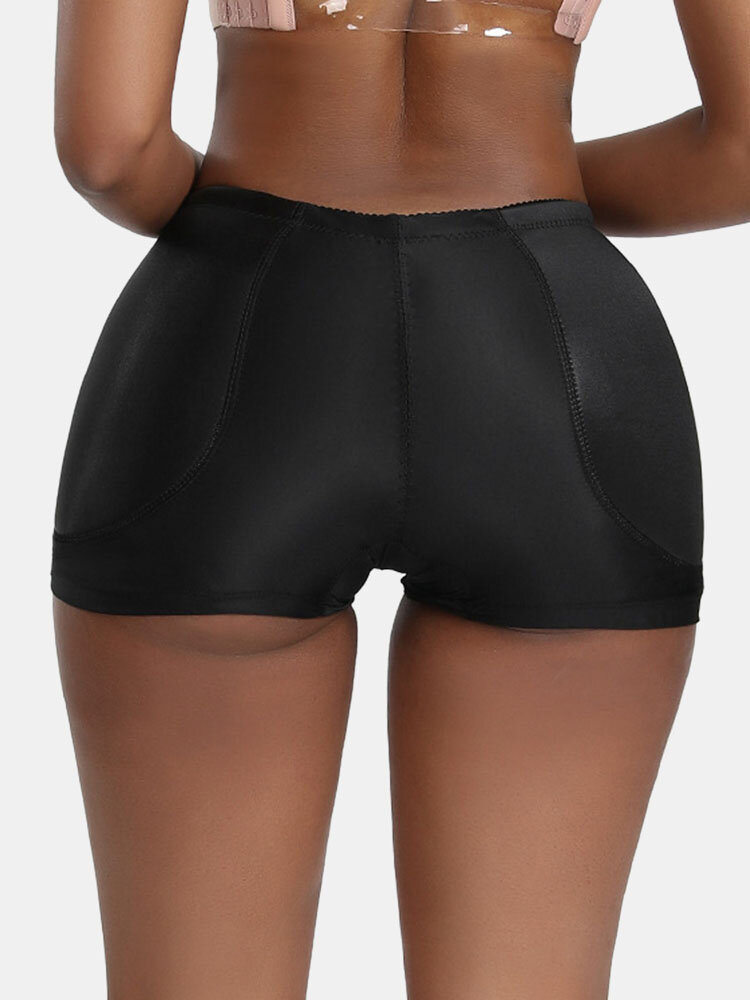 

Women Seamless Plump Crotch Hip Lift Enhancing Padded Bum Panty Shapewear, Black;apricot